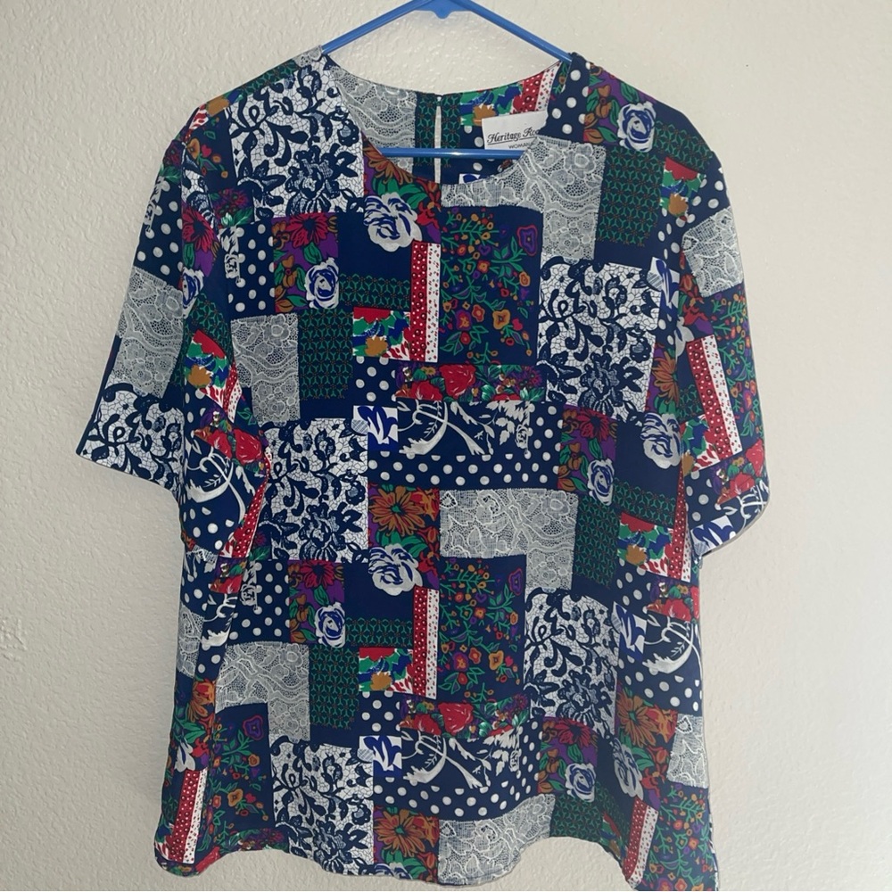 Heritage Road Multicolor Patchwork Blouse - image 1
